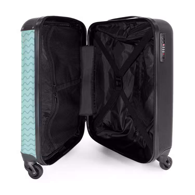 Zee patroon blauw NBS - Handbagage koffer - Kinderen Unisex middel -binnenkant