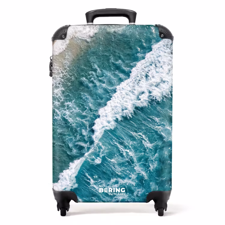 Koffer - Zee - Strand - Golven - Natuur - Blauw - Zee - Strand - Golven - Natuur - Blauw NBS - Handbagage koffer - Volwassenen Unisex middel