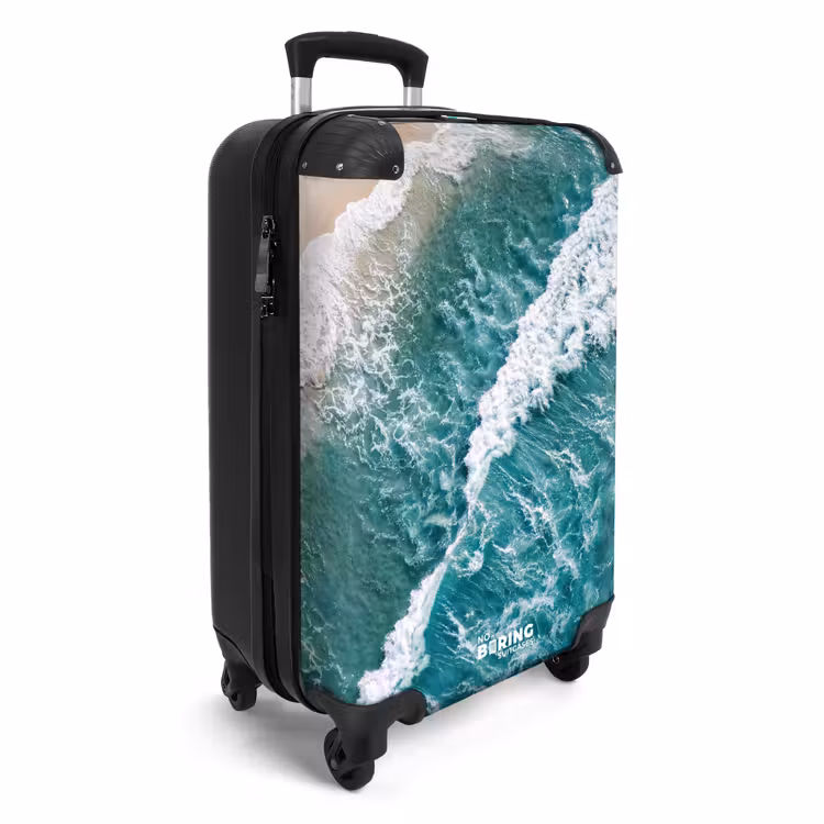 Koffer - Zee - Strand - Golven - Natuur - Blauw - Zee - Strand - Golven - Natuur - Blauw NBS - Handbagage koffer - Volwassenen Unisex middel