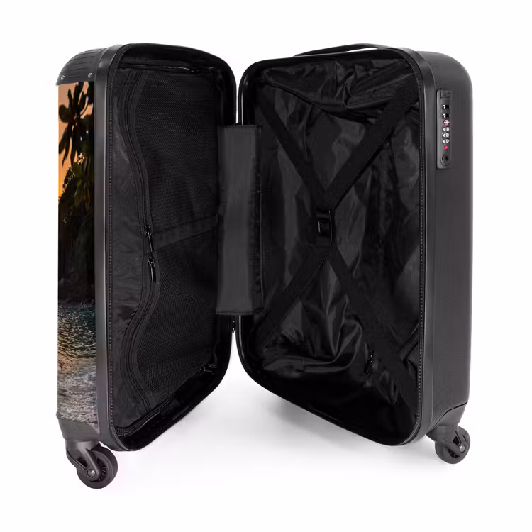 Koffer - Zee - Zonsondergang - Boot - Natuur - Oranje - Zee - Zonsondergang - Boot - Natuur - Oranje NBS - Handbagage koffer - Volwassenen Unisex middel