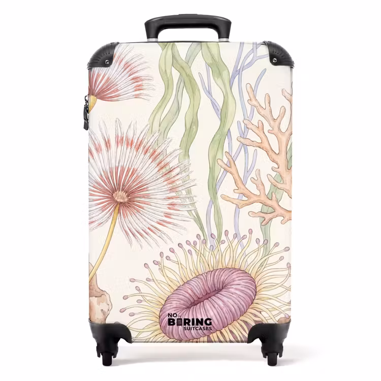 Koffer - Zeeleven - Koraal - Onderwater - Illustratie - Kleurrijk - Zeeleven - Koraal - Onderwater - Illustratie - Kleurrijk NBS - Handbagage koffer - Volwassenen Unisex middel
