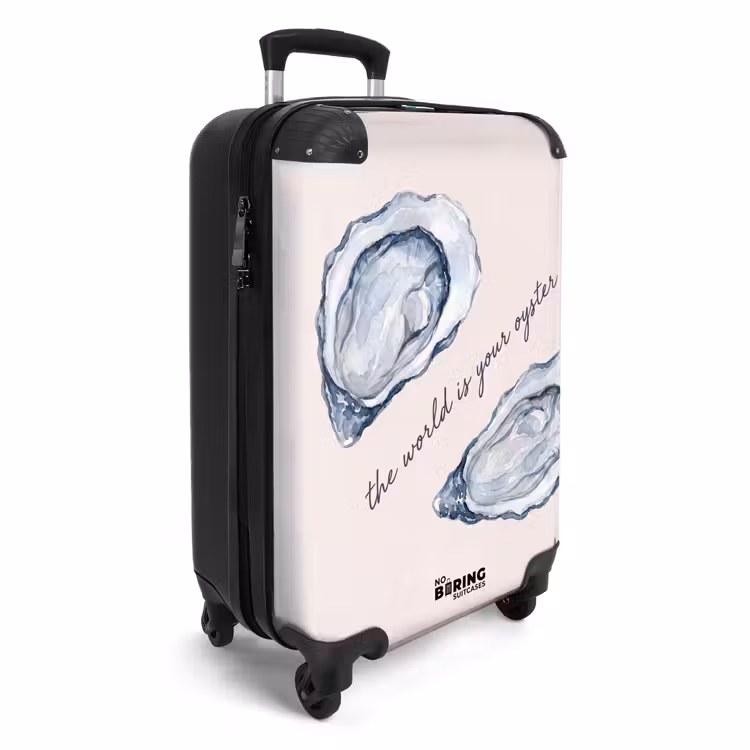 Koffer - Zeeleven - Oester - Aquarel - Minimalistisch - Blauw - Zeeleven - Oester - Aquarel - Minimalistisch - Blauw NBS - Handbagage koffer - Volwassenen Unisex middel