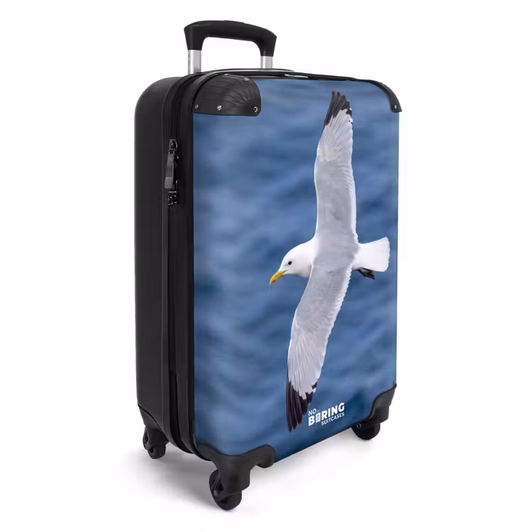 Koffer - Zeemeeuw - Oceaan - Blauw - Zeemeeuw - Oceaan - Blauw NBS - Handbagage koffer - Volwassenen Unisex middel