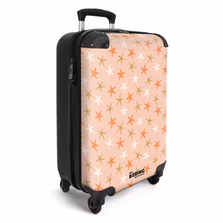 Zeester patroon roze NBS - Handbagage koffer - Kinderen Unisex middel -productfoto_3d