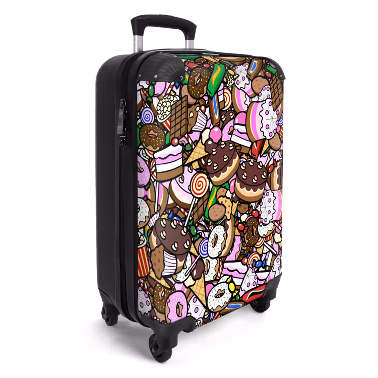 Zoete Snoepwereld NBS - Handbagage koffer - Unisex middel -productfoto_3d