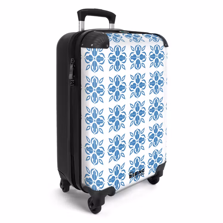 Zomer tegel print blauw NBS - Handbagage koffer - Volwassenen Unisex middel -productfoto_3d