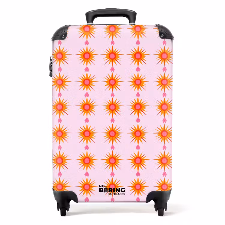 Zon - Motief - Roze NBS - Handbagage koffer - Volwassenen Unisex middel -productfoto_recht