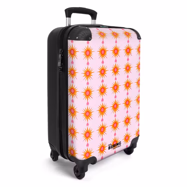 Zon - Motief - Roze NBS - Handbagage koffer - Volwassenen Unisex middel -productfoto_3d
