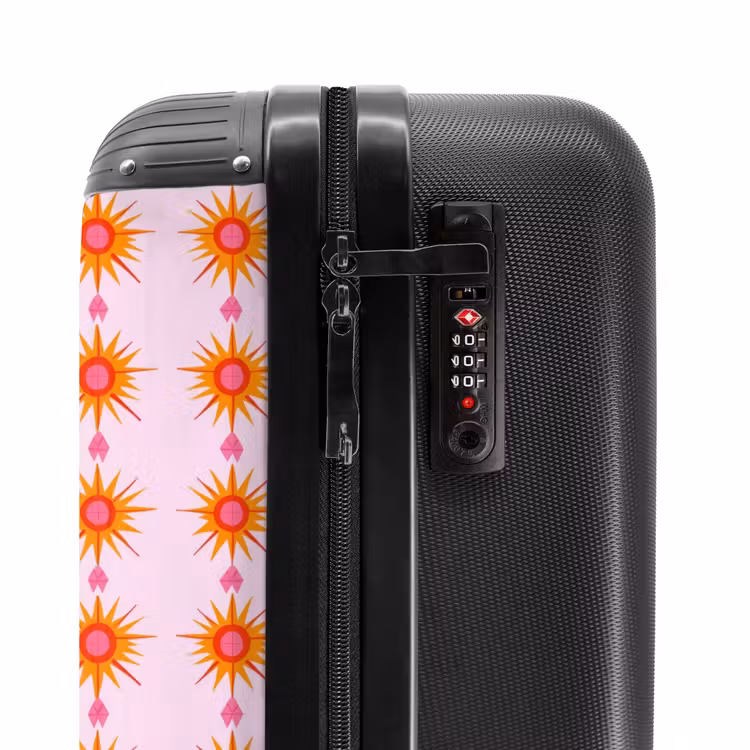 Zon - Motief - Roze NBS - Handbagage koffer - Volwassenen Unisex middel -slot
