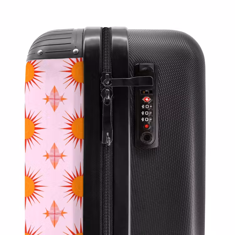 Zon - Patroon - Roze NBS - Handbagage koffer - Volwassenen Unisex middel -slot