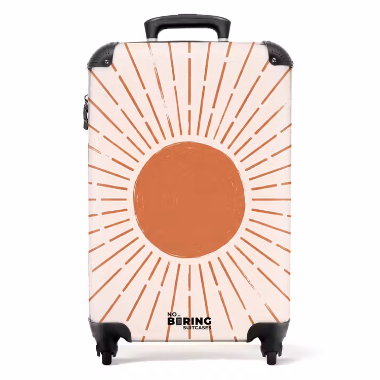Koffer - Zon - Stralen - Abstract - Terracotta - Modern - Zon - Stralen - Abstract - Terracotta - Modern NBS - Handbagage koffer - Volwassenen Unisex middel