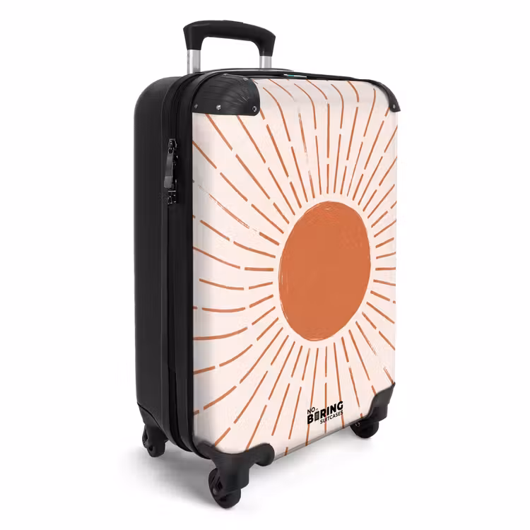 Koffer - Zon - Stralen - Abstract - Terracotta - Modern - Zon - Stralen - Abstract - Terracotta - Modern NBS - Handbagage koffer - Volwassenen Unisex middel