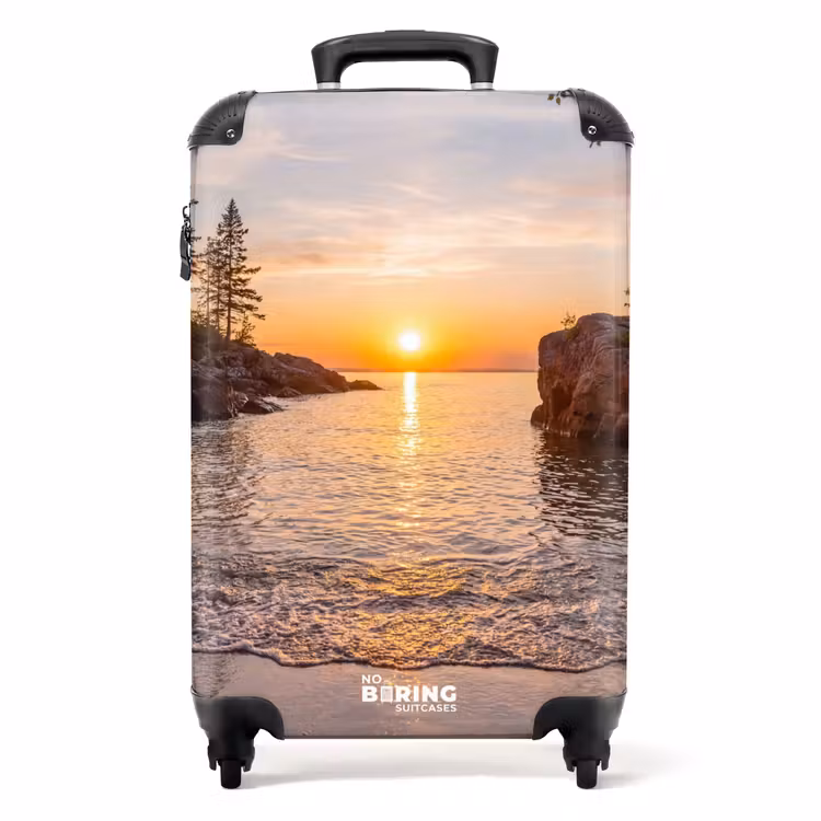 Koffer - Zonsondergang - Kust - Water - Natuur - Oranje - Zonsondergang - Kust - Water - Natuur - Oranje NBS - Handbagage koffer - Volwassenen Unisex middel