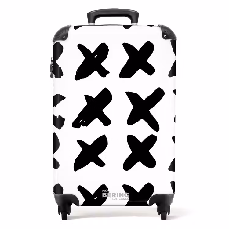 Zwarte kruizen op witte achtergrond NBS - Handbagage koffer - Kinderen Unisex middel -productfoto_recht
