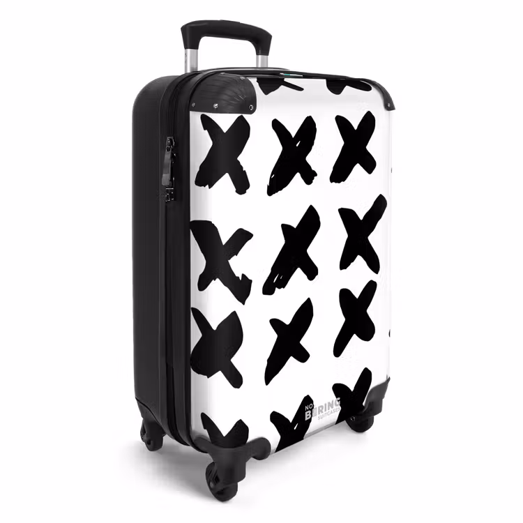 Zwarte kruizen op witte achtergrond NBS - Handbagage koffer - Kinderen Unisex middel -productfoto_3d