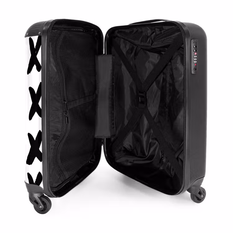 Zwarte kruizen op witte achtergrond NBS - Handbagage koffer - Kinderen Unisex middel -binnenkant