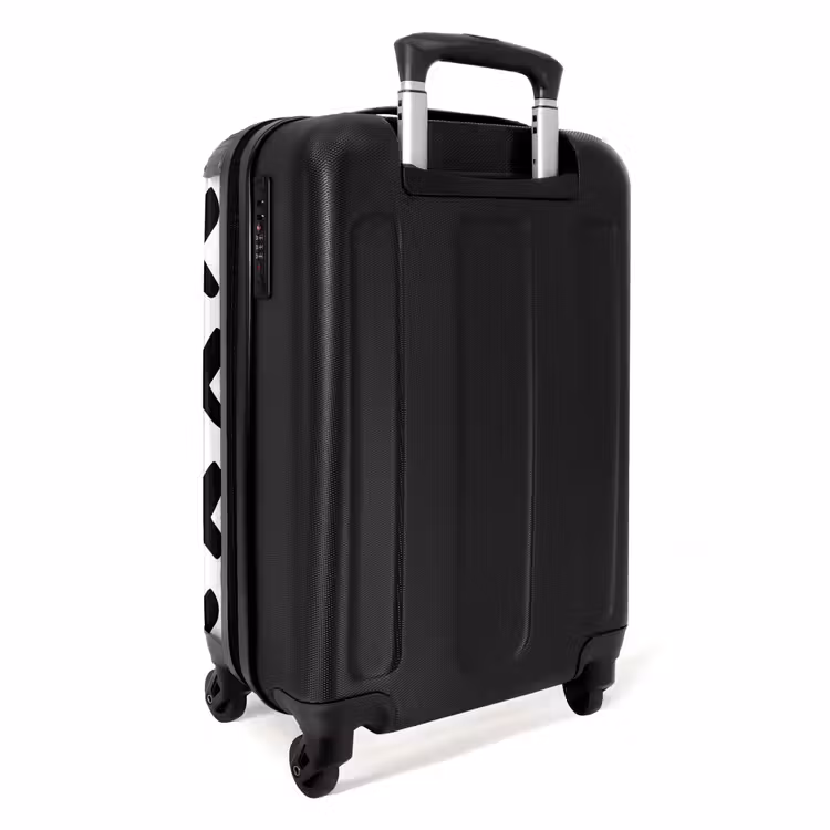 Zwarte kruizen op witte achtergrond NBS - Handbagage koffer - Kinderen Unisex middel -achterkant
