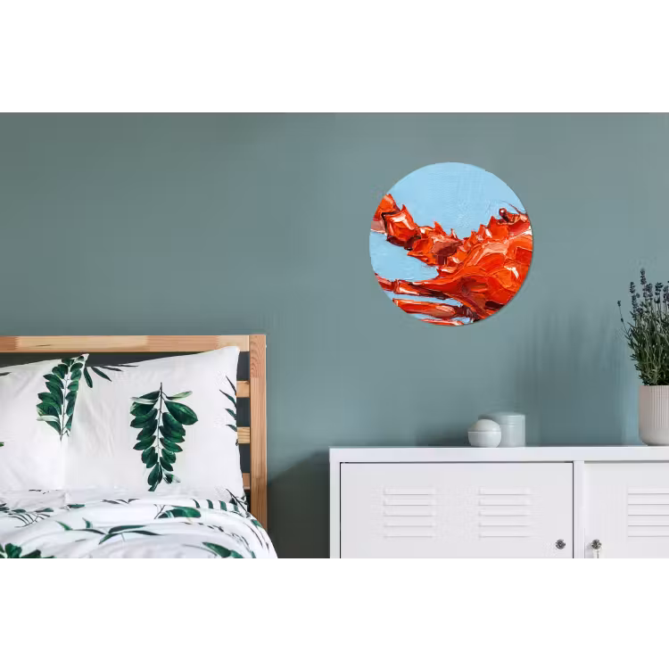 Krab - Zee - Dieren - Abstract - Rood Wandcirkel aluminium klein -slaapkamer