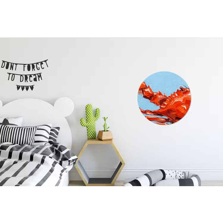 Krab - Zee - Dieren - Abstract - Rood Wandcirkel aluminium klein -kinderkamer