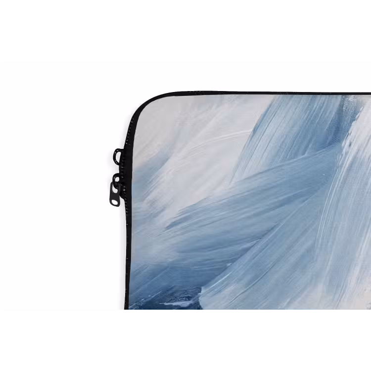 Abstract - Acryl - Blauw - Goud - Elegant laptophoes neopreen klein -detail