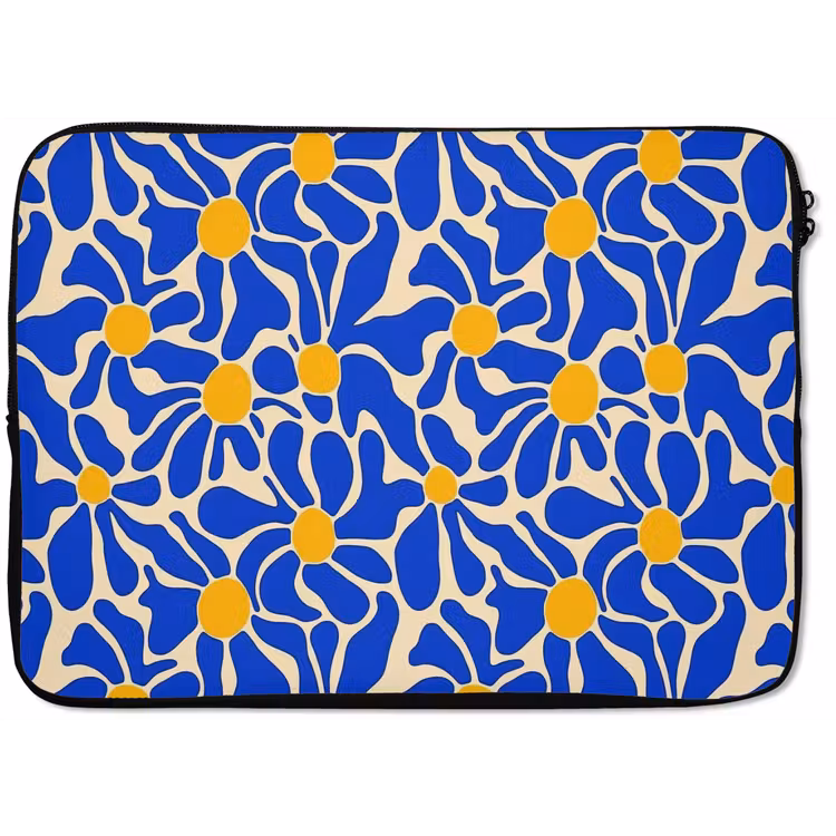 Abstract - Bloem - Blauw laptophoes neopreen klein 279 -zkaufland3dotto