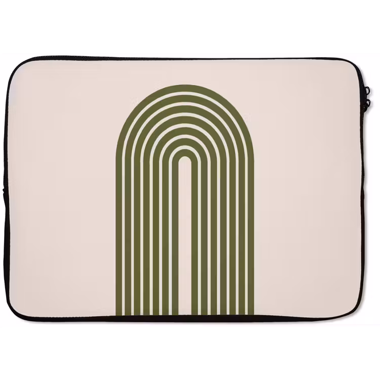 Abstract - Bogen - Modern - Groen - Kunst laptophoes neopreen klein -zkaufland3dotto