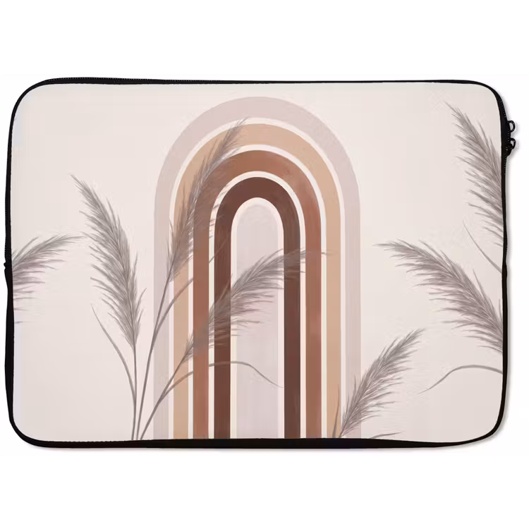 Abstract - Bogen - Plant - Boho - Beige laptophoes neopreen klein -zkaufland3dotto