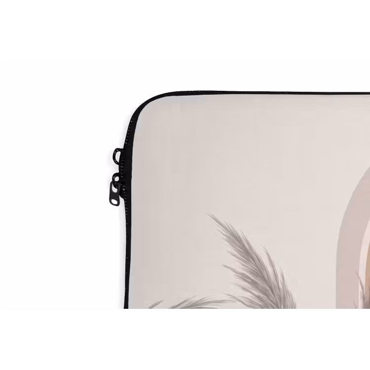 Abstract - Bogen - Plant - Boho - Beige laptophoes neopreen klein -detail