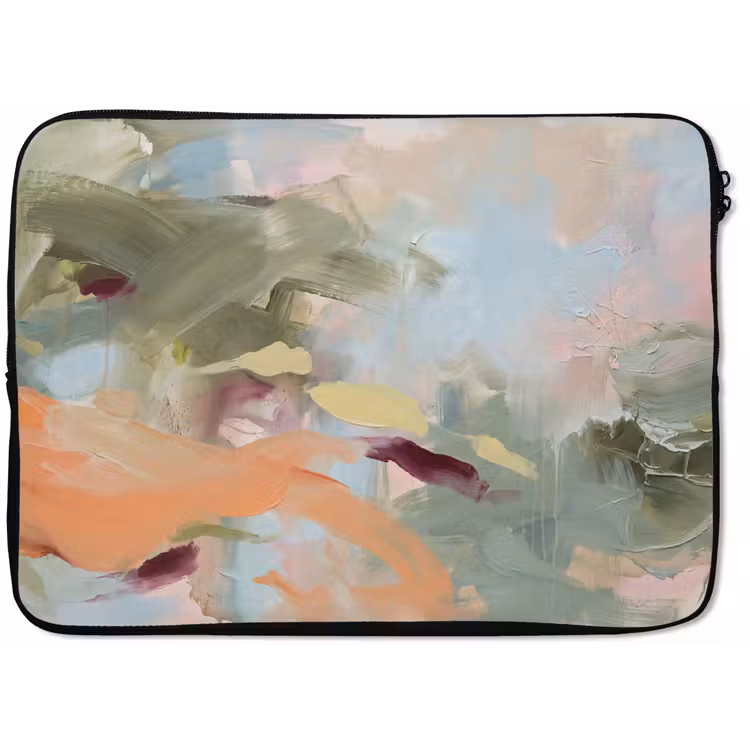 Abstract - Borstelstreken - Kunst - Modern - Pastel laptophoes neopreen klein -zkaufland3dotto
