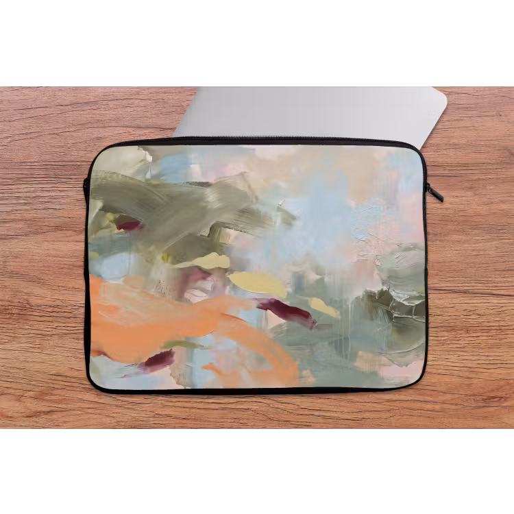 Abstract - Borstelstreken - Kunst - Modern - Pastel laptophoes neopreen klein -tafel