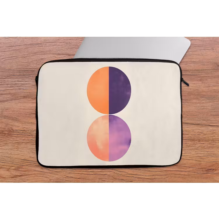 Abstract - Cirkels - Paars laptophoes neopreen klein -tafel