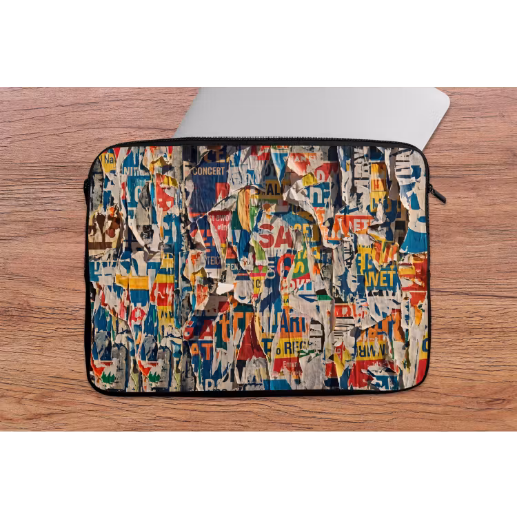 Abstract - Gelaagd papier - Urban - Modern - Kleurrijk laptophoes neopreen klein -tafel