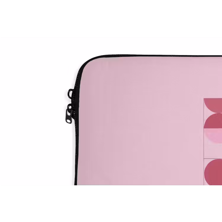 Abstract - Geometrisch - Cirkels - Roze - Modern laptophoes neopreen klein -detail