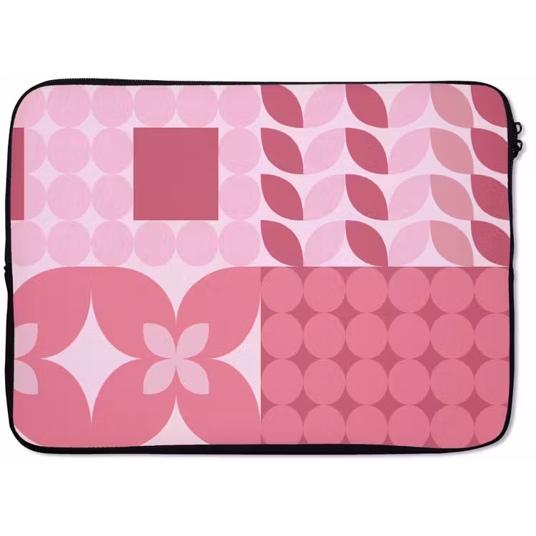 Abstract - Geometrisch - Patroon - Modern - Roze laptophoes neopreen klein -zkaufland3dotto