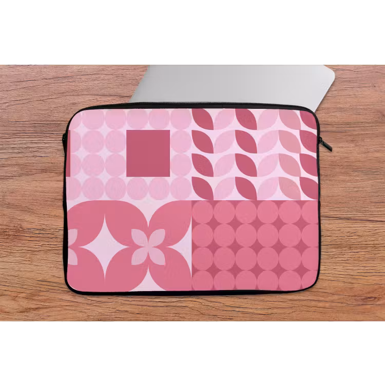 Abstract - Geometrisch - Patroon - Modern - Roze laptophoes neopreen klein -tafel