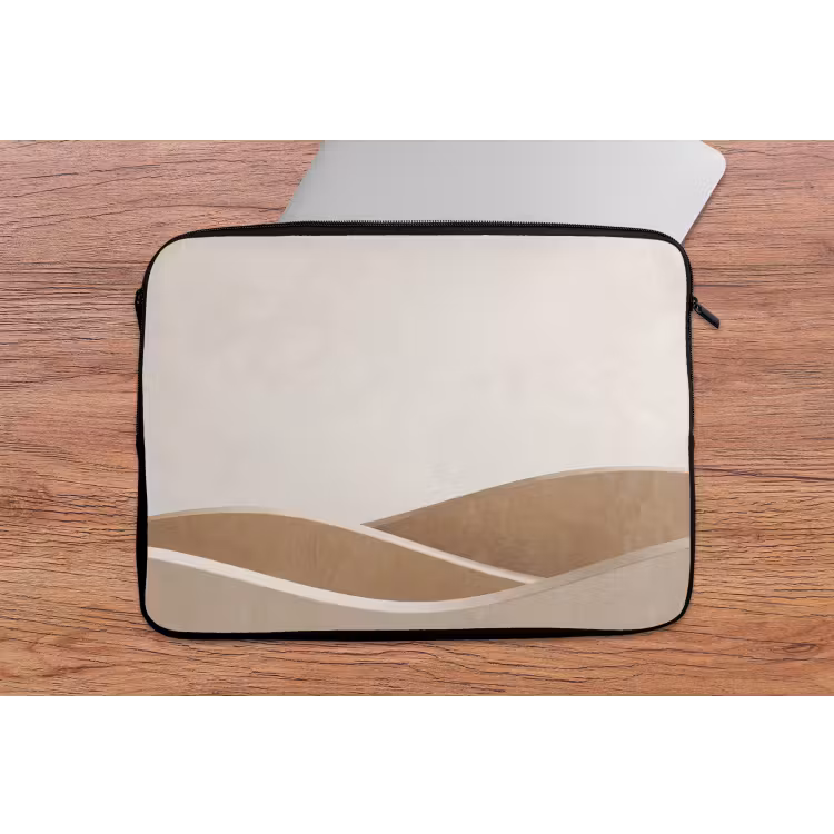 Abstract - Golven - Modern - Beige laptophoes neopreen klein -tafel