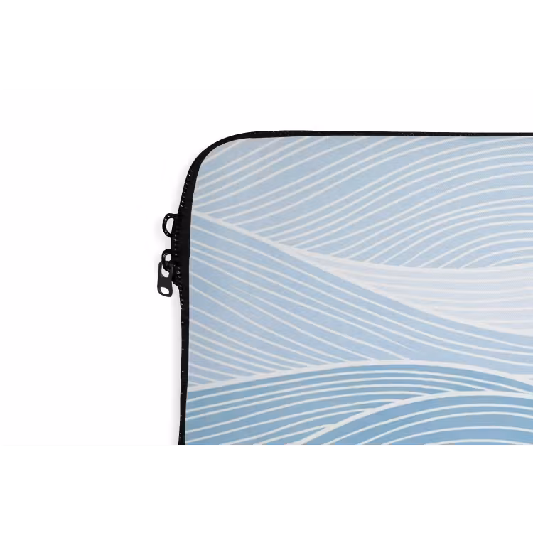 Abstract - Golven - Patroon - Blauw - Modern laptophoes neopreen klein -detail