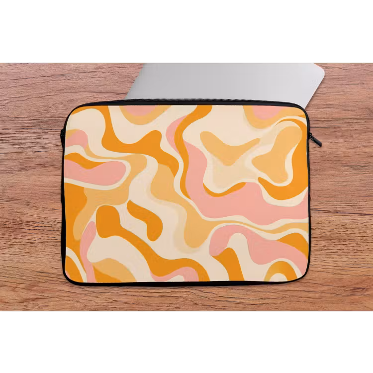 Abstract - Golvend - Oranje laptophoes neopreen klein -tafel