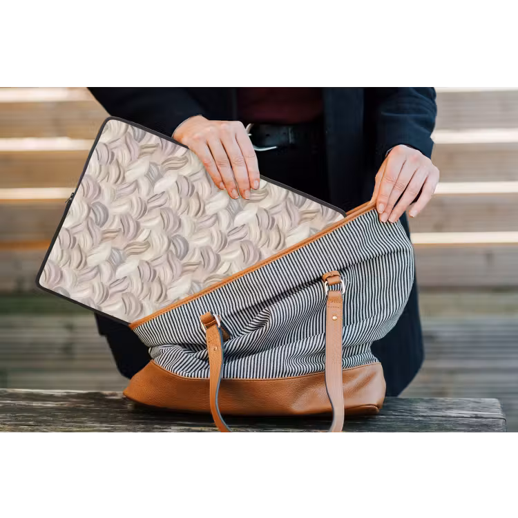 Abstract - Golvend - Pastel laptophoes neopreen klein 279 -tas