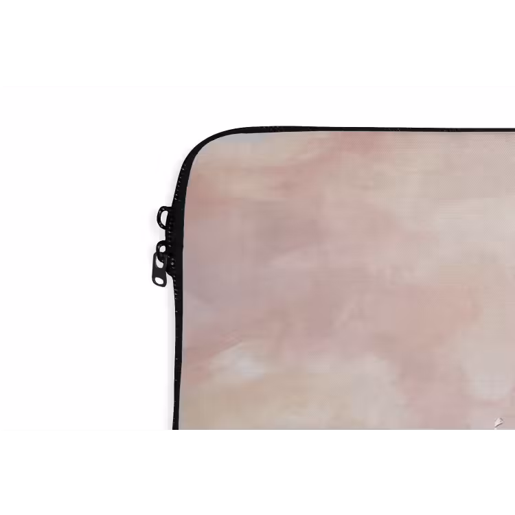Abstract - Horizontaal - Kunst - Roze - Goud laptophoes neopreen klein -detail