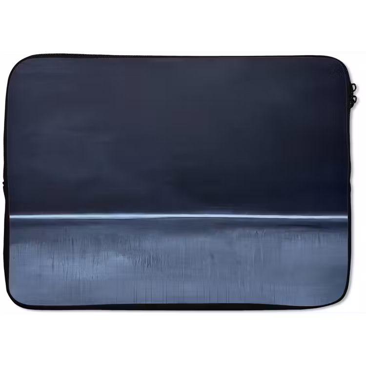 Abstract - Horizontale lijn - Minimalistisch - Donkerblauw - Kunst laptophoes neopreen klein -zkaufland3dotto