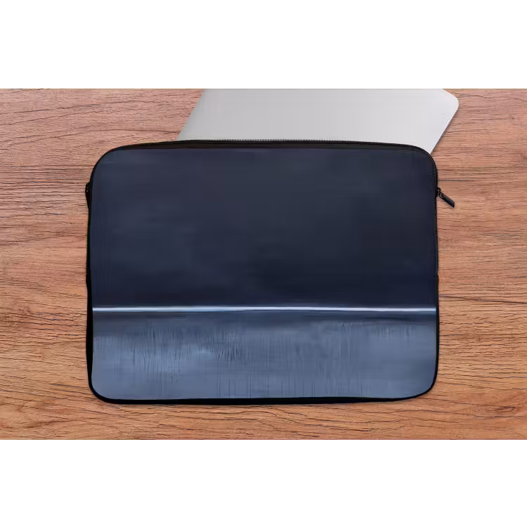 Abstract - Horizontale lijn - Minimalistisch - Donkerblauw - Kunst laptophoes neopreen klein -tafel