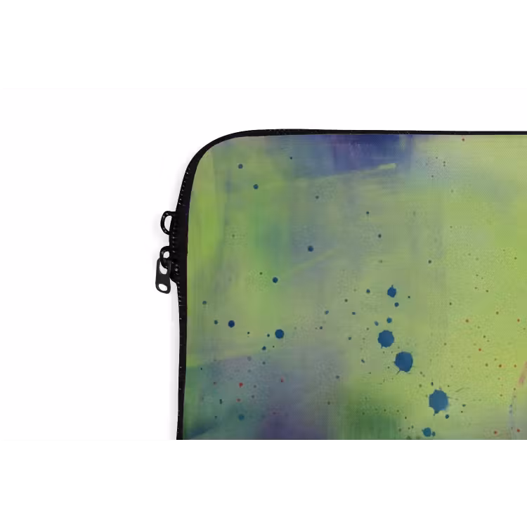 Abstract - Kleuren - Modern - Groen - Roze laptophoes neopreen klein -detail