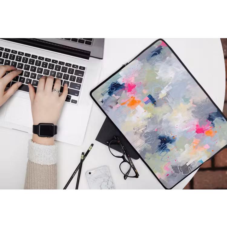 Abstract - Kleurrijk - Modern - Kunst laptophoes neopreen klein -bureau