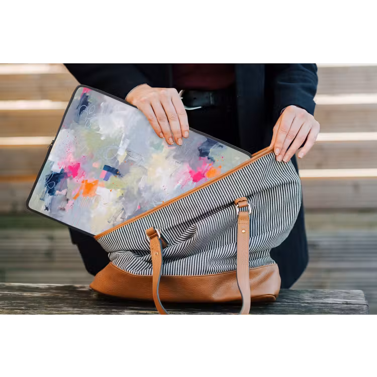 Abstract - Kleurrijk - Modern - Kunst laptophoes neopreen klein -tas