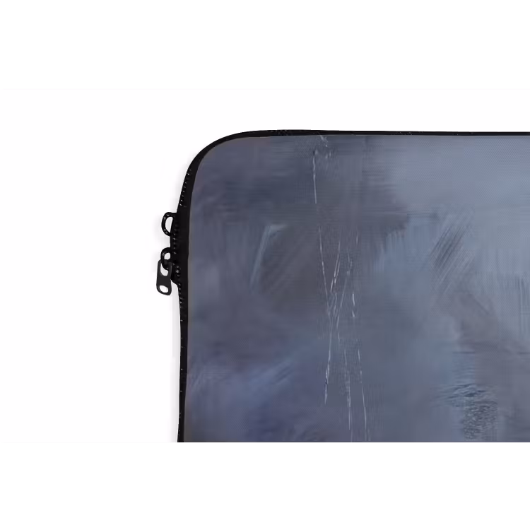 Abstract - Kwaststreken - Modern - Kunst - Grijs laptophoes neopreen klein -detail