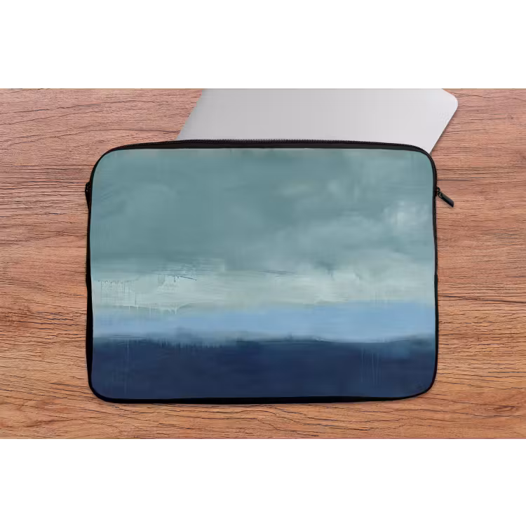 Abstract - Lagen - Rust - Modern - Blauw laptophoes neopreen klein -tafel