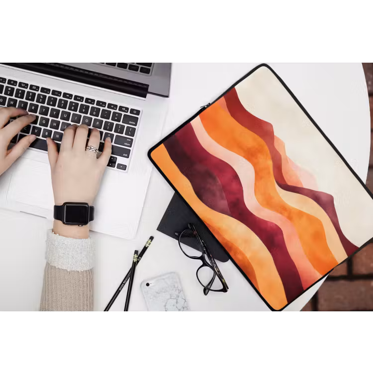 Abstract - Landschap - Golven laptophoes neopreen klein -bureau