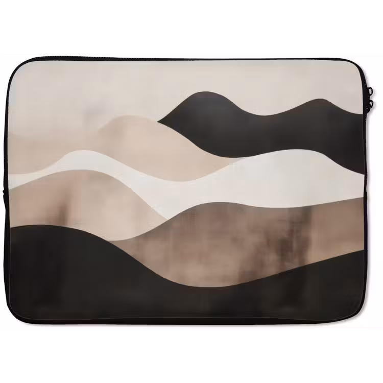 Abstract - Landschap - Golven - Crèmekleur laptophoes neopreen klein -zkaufland3dotto