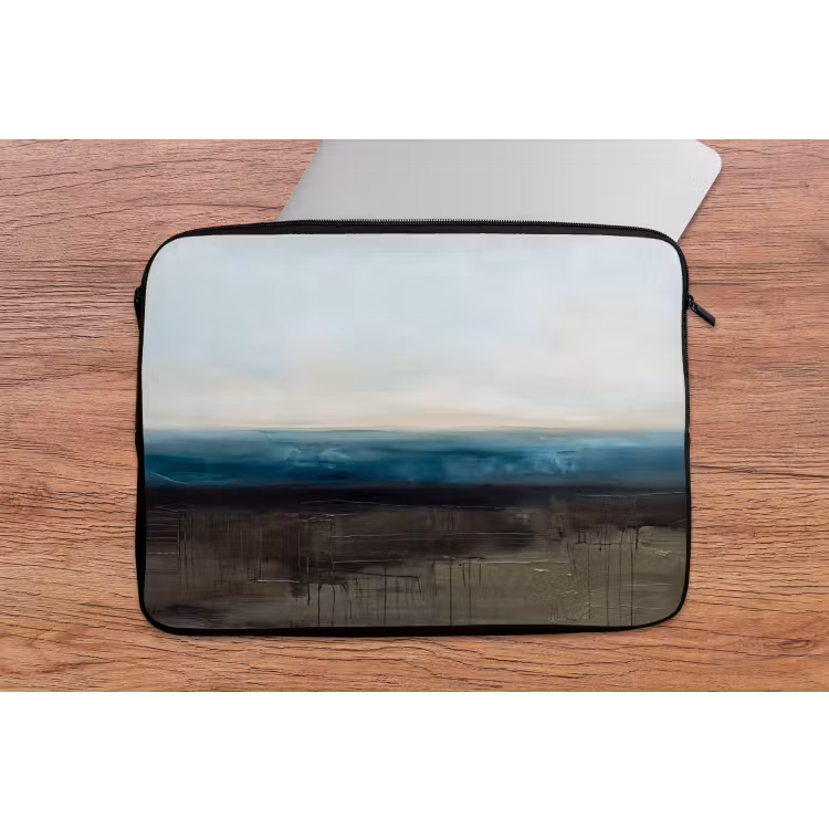 Abstract - Landschap - Horizon - Blauw - Modern laptophoes neopreen klein -tafel